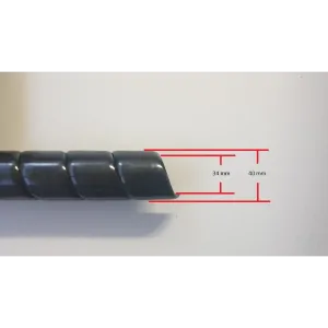 Protectie pentru furtune hidraulice rola 25 m | SAFESPIRAL 40/34 mm, negru | Safeplast