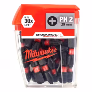 Set de 25 biti Shockwave Impact Duty, PH2 x 25mm | Milwaukee