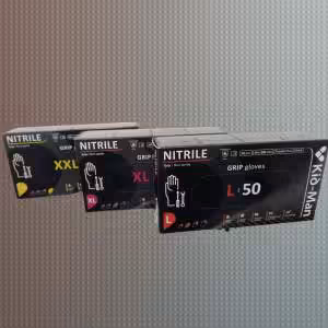 Manusi din nitril cu striatii pentru industria automotiva/mecanica marime XL , 50 buc | KidMan