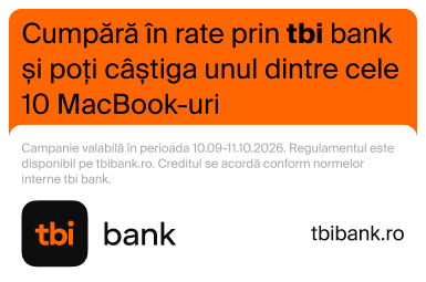 Cumpără online în rate tbi și poți câștiga un MacBook Neo