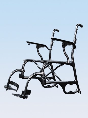 Scaun electric XSTO EzGo2 din fibră de carbon, pliat pentru transport